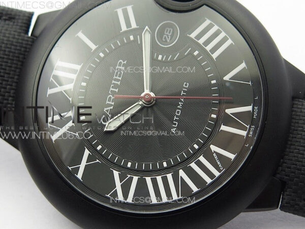 Ballon Bleu 42mm DLC K3F 1:1 Best Edition Black Texture Dial on Black Leather Strap A2824 - Image 7
