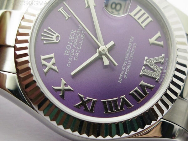 Datejust 31mm 278273 SS BP Best Edition Purple Roman Markers Dial on Oyster Bracelet - Image 7