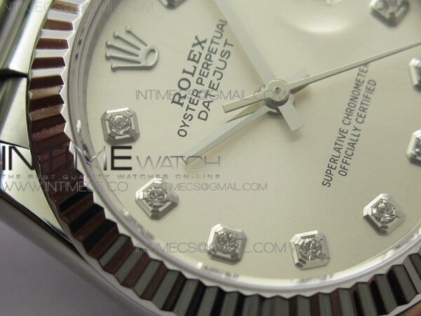 Datejust 31mm 278275 SS BP Best Edition Silver Crystals Markers Dial on RG President Bracelet - Image 7