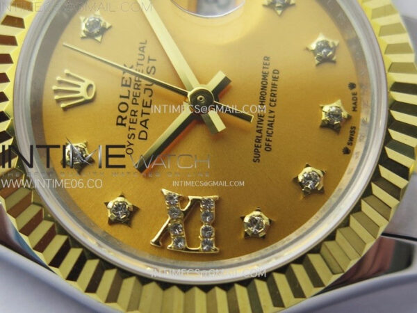 Datejust 28mm 279173 SS/YG APSF Best Edition Gold Dial Star Crystals Markers on Jubilee Bracelet NH05 - Image 7