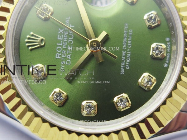 Datejust 28mm 279173 SS/YG APSF Best Edition Green Dial Crystals Markers on Jubilee Bracelet NH05 - Image 9