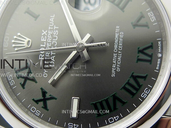 DateJust 36 SS 126200 904L Steel VSF 1:1 Best Edition Gray Dial Roman Markers on Jubilee Bracelet VS3235 - Image 7
