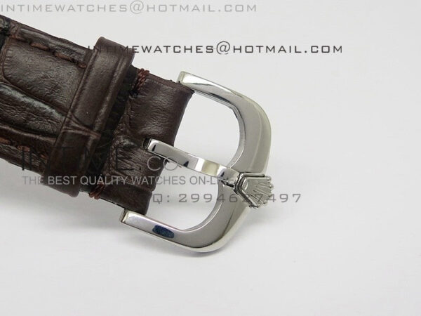 Cellini 50509 BP Maker SS Crystal Bezel Sliver Dial on Brown Leather Strap - Image 7
