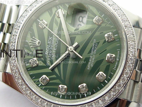 DateJust 36 SS 126233 Diamonds Bezel JDF 1:1 Best Edition New Green Dial on Jubilee SS Bracelet - Image 7