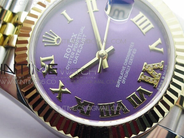 Datejust 31mm 278273 SS/YG BP Best Edition Purple Roman Markers Dial on SS/YG Jubilee Bracelet - Image 7