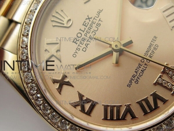 Datejust 31mm 278275 RG Dia Bezel BP Best Edition RG Roman Markers Dial @6 Dia on RG President Bracelet - Image 8