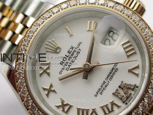 Datejust 28mm 279179 SS/RG APSF Best Edition White Dial Roman Markers on SS/RG Jubilee Bracelet NH05 - Image 7