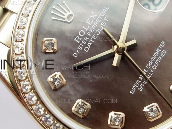 Datejust 31mm 278275 RG BP Best Edition Dia Bezel Brown Roman Crystal Markers Dial on RG President Bracelet - Image 7