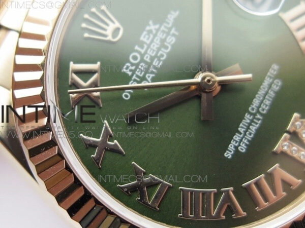 Datejust 31mm 278275 RG BP Best Edition Green Roman Markers Dial @6 Dia on RG President Bracelet - Image 7