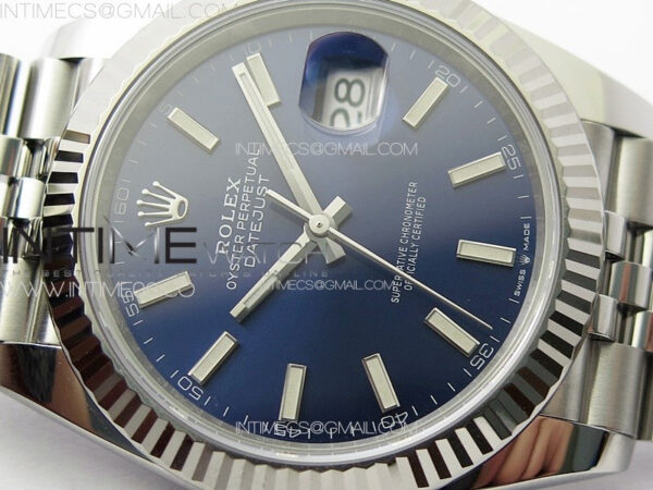 DateJust 41 126334 Clean 1:1 Best Edition 904L Steel Blue Stick Dial on Jubilee Bracelet VR3235 - Image 7