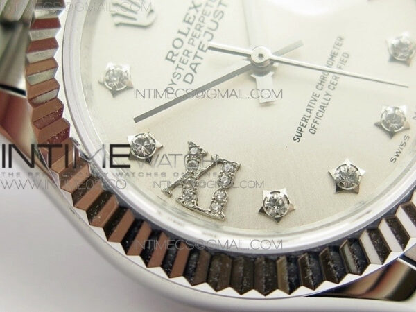 DateJust 28mm SS BP Best Edition Silver Dial XI Diamond on SS Bracelet ETA2671 - Image 7
