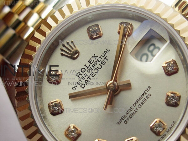 Datejust 28mm 279173 SS/RG BP Best Edition Silver Crystal Markers Dial on SS/RG Jubilee Bracelet ETA2671 - Image 6