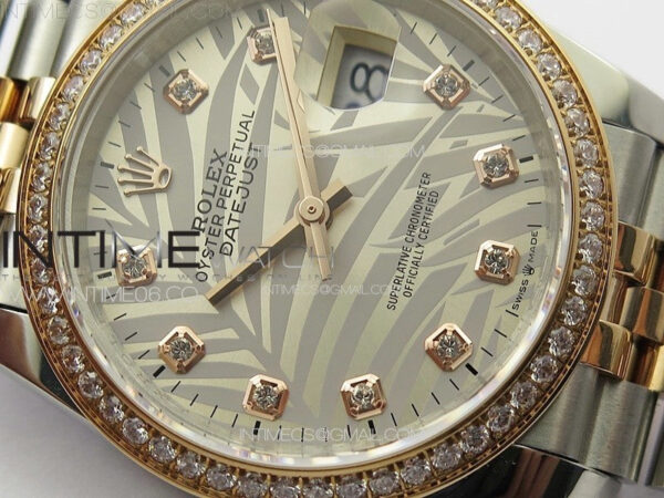 DateJust 36 SS/YG 126231 Diamonds Bezel JDF 1:1 Best Edition New Silver Dial on Jubilee SS/YG Bracelet - Image 7
