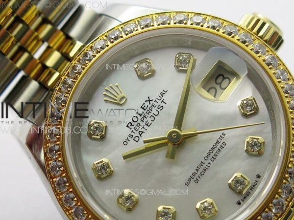 Datejust 28mm 279179 SS/YG APSF Best Edition White MOP Dial Crystals Markers on SS/YG Jubilee Bracelet NH05 - Image 7