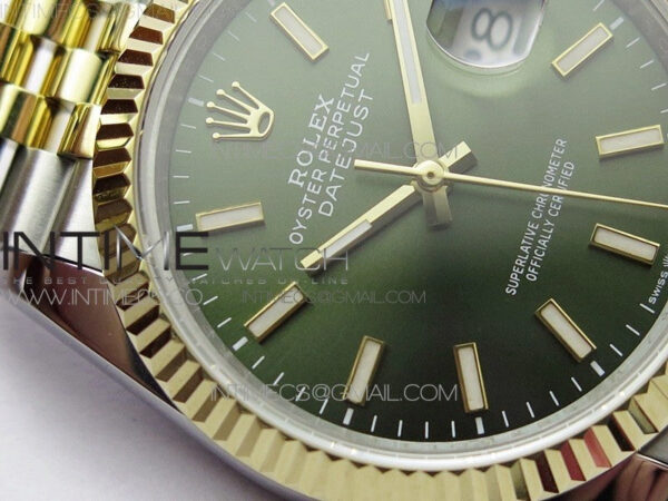 Datejust 36mm 116231 SS/YG BP 1:1 Best Edition Green Dial Stick Markers On SS/YG Jubilee Bracelet A2824 - Image 7