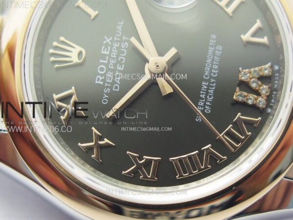 Datejust 28mm 279171 Smooth Bezel SS/RG APSF Best Edition Gray Dial Roman Markers on SS Jubilee Bracelet NH05 - Image 7