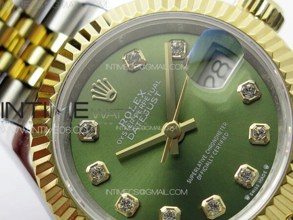 Datejust 28mm 279179 SS/YG APSF Best Edition Green Dial Crystals Markers on SS/YG Jubilee Bracelet NH05 - Image 7