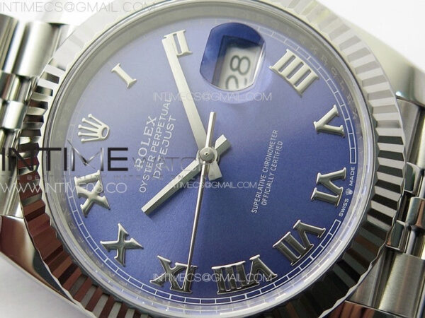 DateJust 41 126334 Clean 1:1 Best Edition 904L Steel Blue Roman Dial on Jubilee Bracelet VR3235 - Image 7