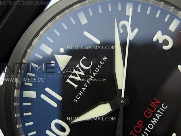 Big Pilot IW329801 Real Ceramic M+F 1:1 Best Edition Black Dial on Black Rubber Strap SEIKO 8N-24 - Image 7
