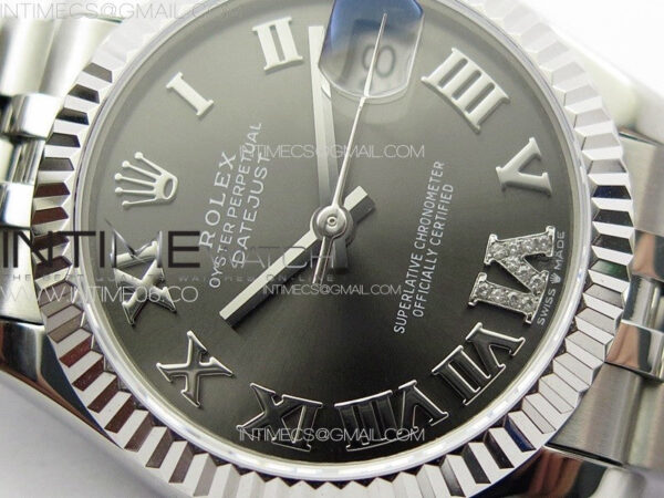DateJust 31mm 178271 SS APSF Best Edition Gray Dial Roman Markers on Jubilee Bracelet A2824 - Image 7