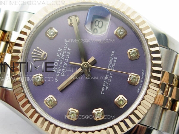 DateJust 31mm 178271 SS/RG APSF Best Edition Blue Dial Crystal Markers on Jubilee Bracelet A2824 - Image 7