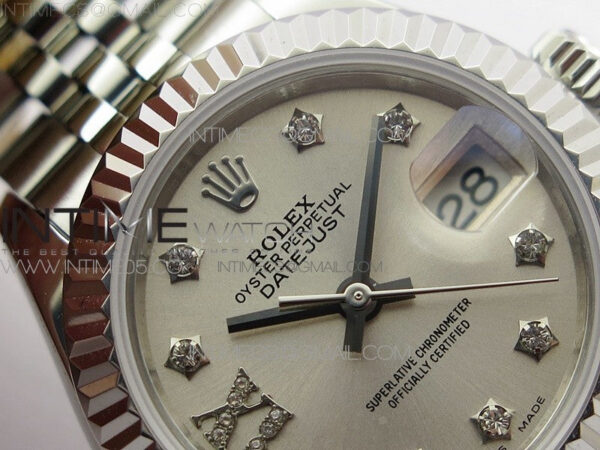 Datejust 28mm 279174 SS BP Best Edition Silver Star Crystal Markers Dial on SS Jubilee Bracelet ETA2671 - Image 8