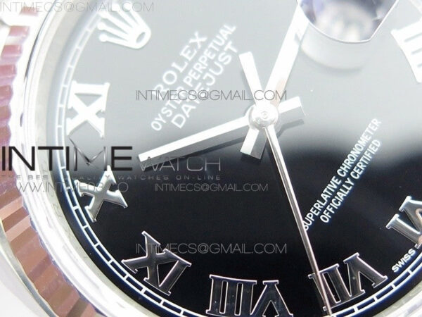 DateJust 36 116234 SS V2 904L ARF 1:1 Best Edition Black Dial Roman Markers on 904L SS Jubilee Bracelet SH3135 - Image 7