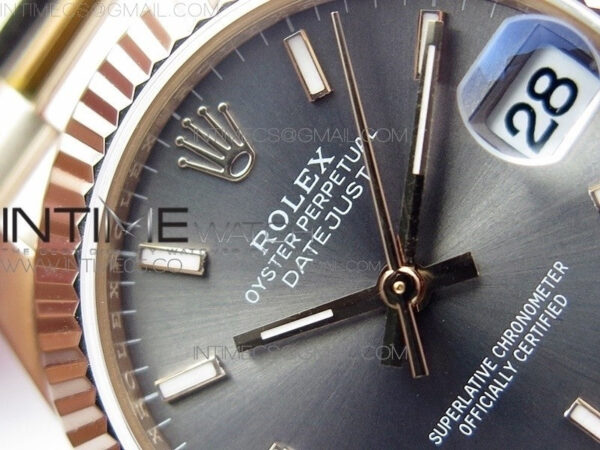 Datejust 31mm 278275 RG BP Best Edition Gray Stick Markers Dial on RG President Bracelet - Image 7
