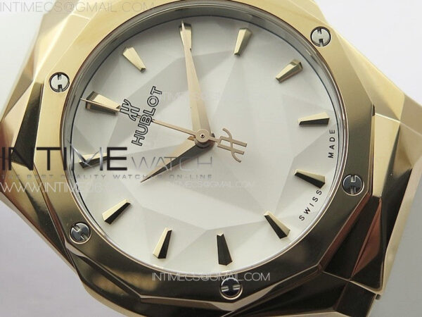 Classic Fusion Orlinski RG APSF 1:1 Best Edtion White Faceted Dial on White Rubber Strap A2892 - Image 7