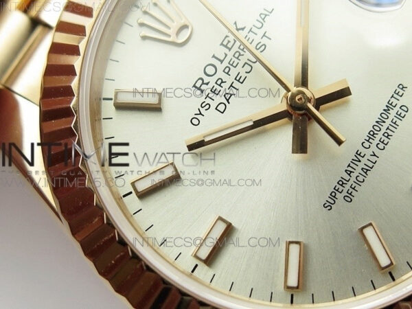 Datejust 31mm 278275 RG BP Best Edition Silver Sticks Markers Dial on RG President Bracelet - Image 6