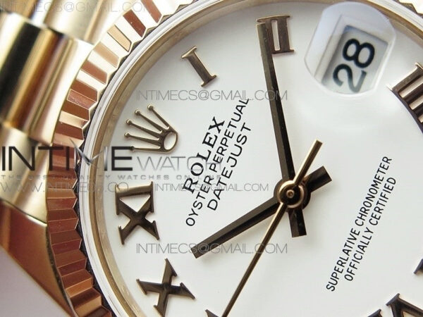 Datejust 31mm 278275 RG BP Best Edition White Roman Markers Dial on RG President Bracelet - Image 8