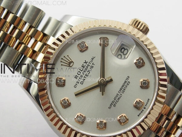 DateJust 31mm 178271 SS/RG APSF Best Edition Silver Dial Crystal Markers on Jubilee Bracelet A2824 - Image 8