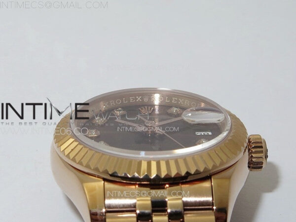 Datejust 28mm 279179 RG APSF Best Edition Brown Dial Crystals Markers on SS Jubilee Bracelet NH05 - Image 7