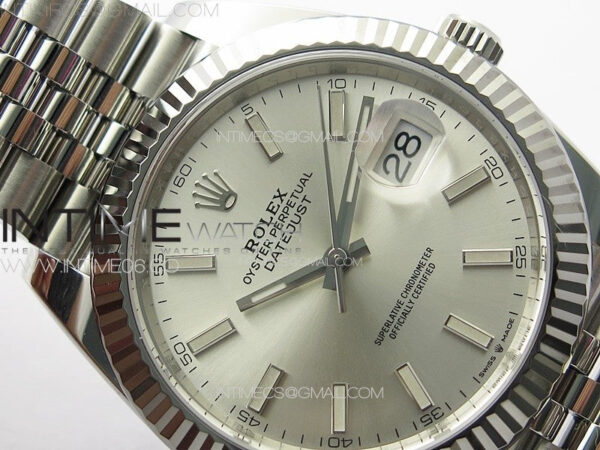 DateJust 41 126334 Clean 1:1 Best Edition 904L Steel Silver Stick Dial on Jubilee Bracelet VR3235 - Image 8