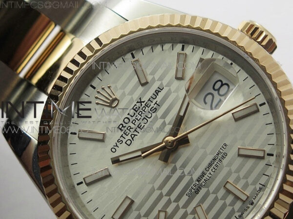 DateJust 36 SS/RG 126231 BP 1:1 Best Edition Silver Dial on Oyster Bracelet - Image 8