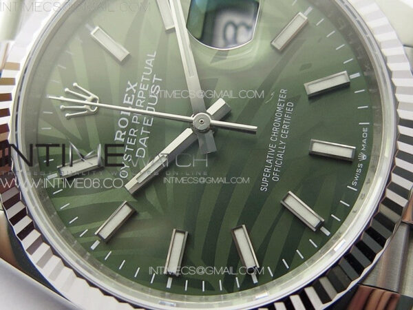 DateJust 36 SS 126234 VSF 1:1 Best Edition 904L Steel Green Leaf Dial on Jubilee Bracelet VS3235 - Image 7