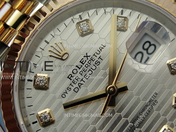 DateJust 36 SS 126231 904L SS/RG VSF 1:1 Best Edition Silver Fluted Dial Diamonds Markers on Jubilee Bracelet VS3235 - Image 8