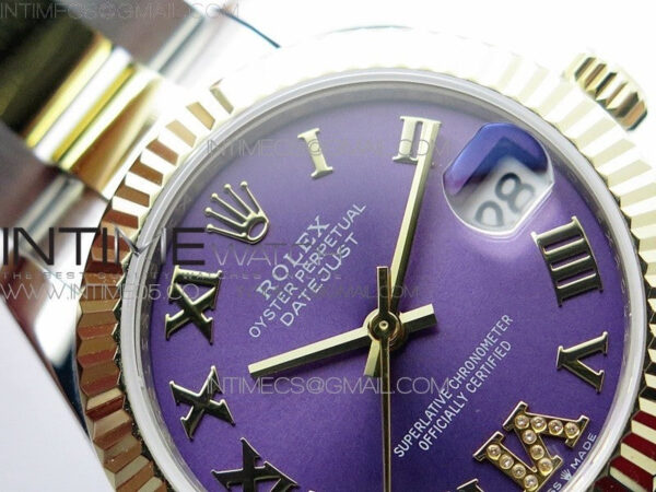 Datejust 31mm 278273 SS/YG BP Best Edition Purple Roman Markers Dial on SS/YG Oyster Bracelet - Image 8