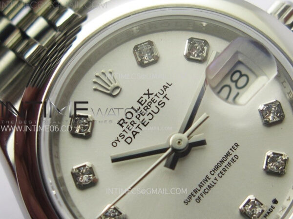 Datejust 28mm 279166 Smooth Bezel SS APSF Best Edition White MOP Dial Crystals Markers on SS Jubilee Bracelet NH05 - Image 8