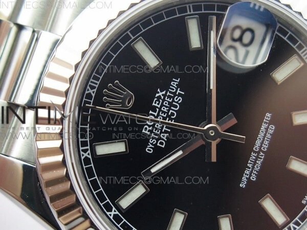 Datejust 31mm 278275 SS BP Best Edition Black Stick Markers Dial on SS President Bracelet - Image 7