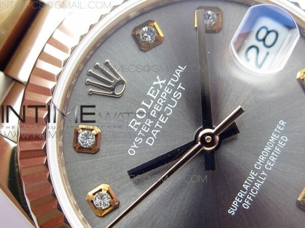 Datejust 31mm 278275 RG BP Best Edition Gray Crystal Markers Dial on RG President Bracelet - Image 8