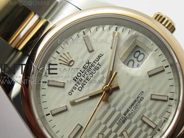 DateJust 36 SS/RG 126201 BP 1:1 Best Edition Silver Dial on Oyster Bracelet - Image 8