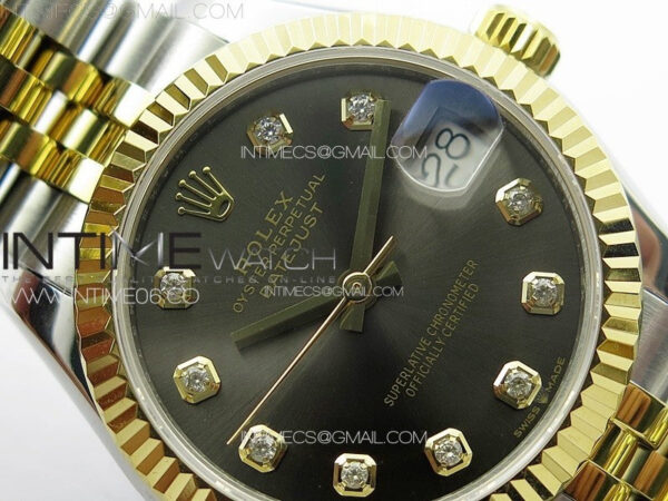 DateJust 31mm 178271 SS/YG APSF Best Edition Gray Dial Crystal Markers on Jubilee Bracelet A2824 - Image 8