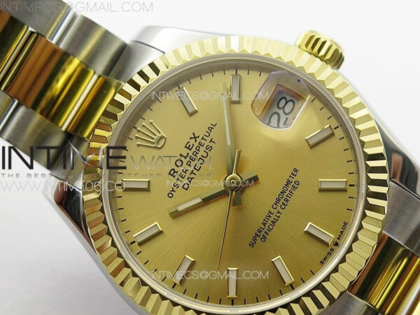DateJust 31mm 178271 SS/YG APSF Best Edition YG Dial Sticks Markers on Oyster Bracelet A2824 - Image 8