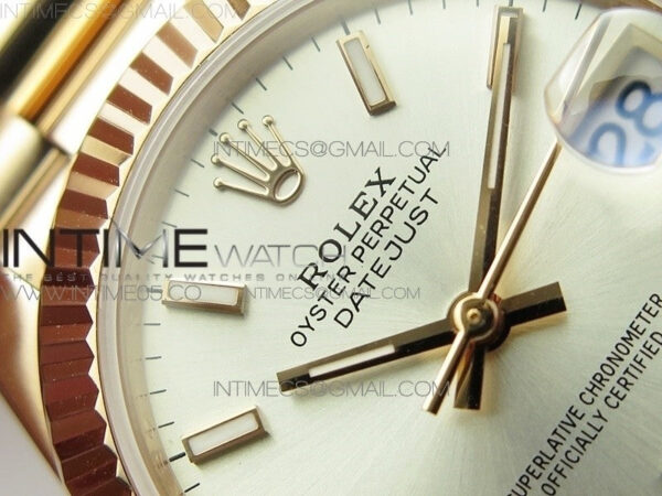 Datejust 31mm 278275 RG BP Best Edition Silver Sticks Markers Dial on RG President Bracelet - Image 8