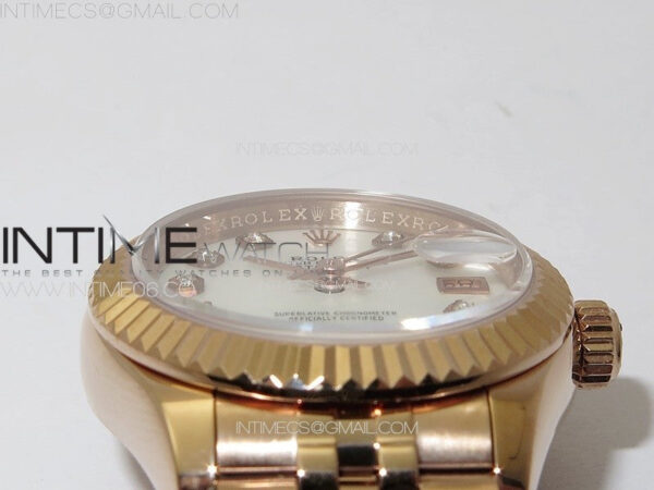 Datejust 28mm 279179 RG APSF Best Edition White MOP Dial Crystals Markers on SS Jubilee Bracelet NH05 - Image 8