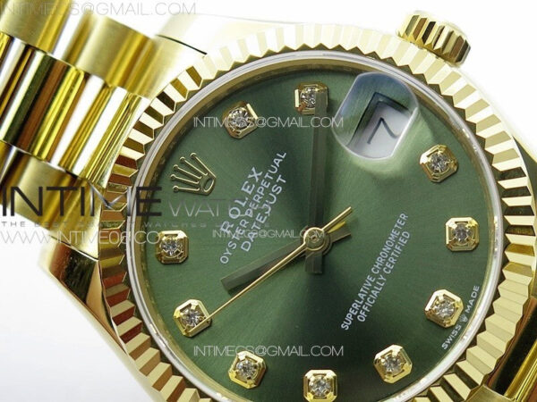 DateJust 31mm 178271 YG APSF Best Edition Gray Dial Crystal Markers on President Bracelet A2824 - Image 8