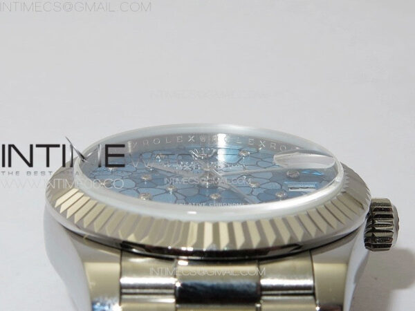 DateJust 31mm 278274 904L SS GMF Best Edition Blue Flowers Crystals Dial on 904L President Bracelet A2824 - Image 8