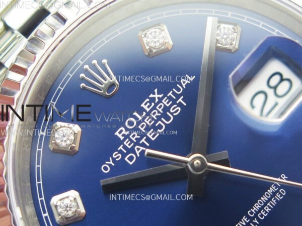 DateJust 36 SS 126234 VSF 1:1 Best Edition 904L Steel Blue Dial Diamonds Markers on Jubilee Bracelet VS3235 - Image 7