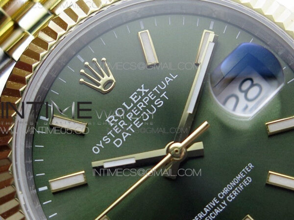 Datejust 36mm 116231 SS/YG BP 1:1 Best Edition Green Dial Stick Markers On SS/YG Jubilee Bracelet A2824 - Image 8